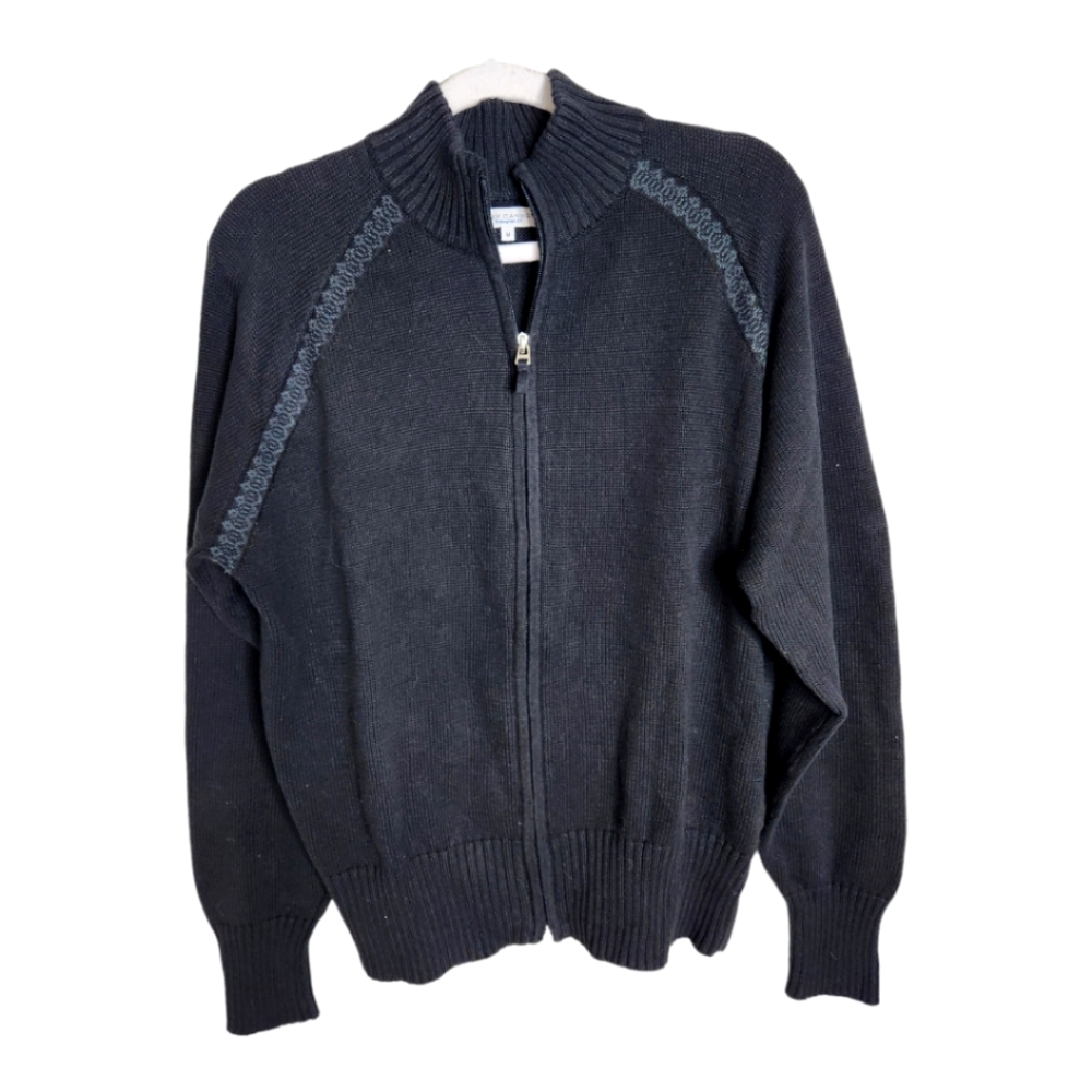 NWT Alex Cannon black full zip sweater size M